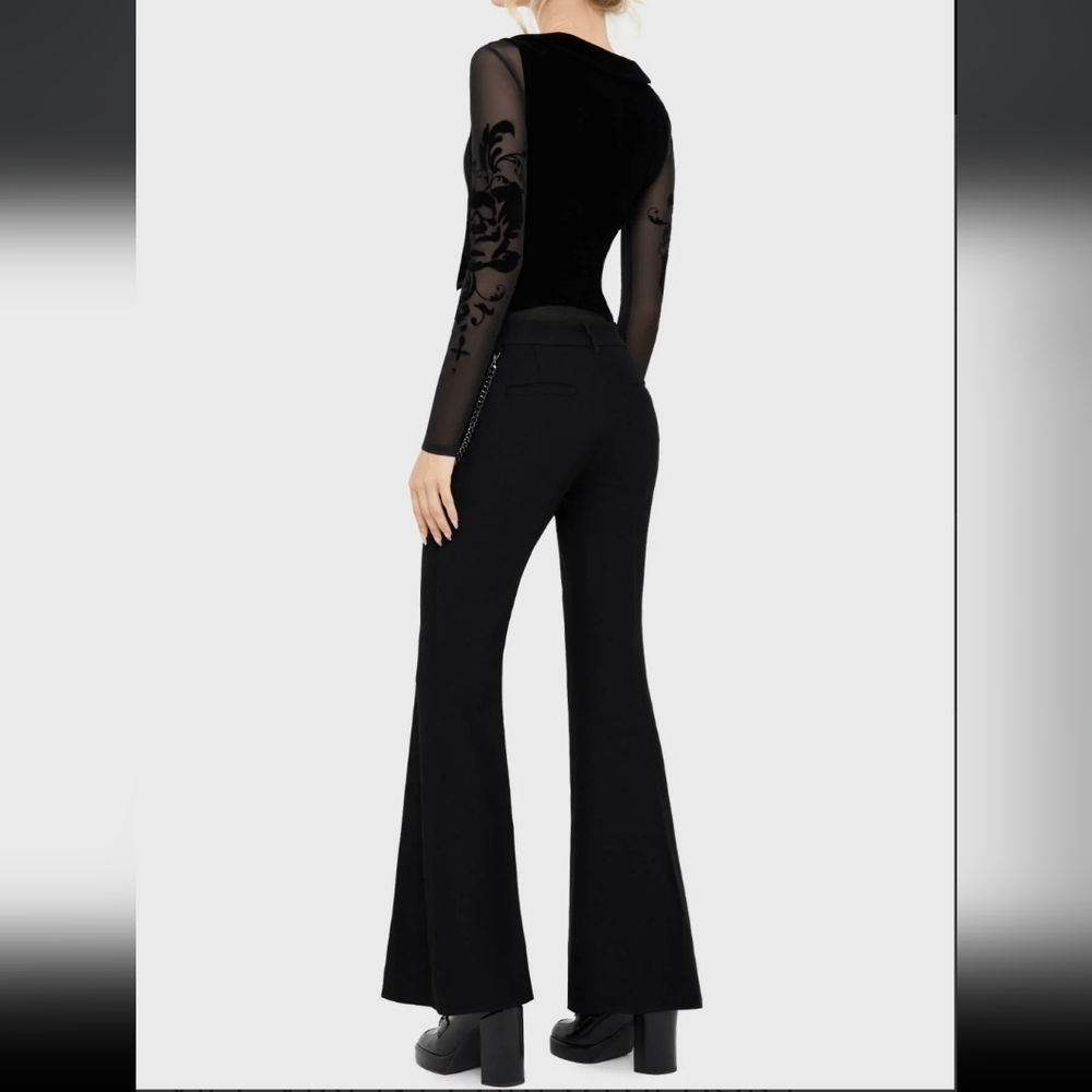 Killstar Black Flare Pants with Chain Detail